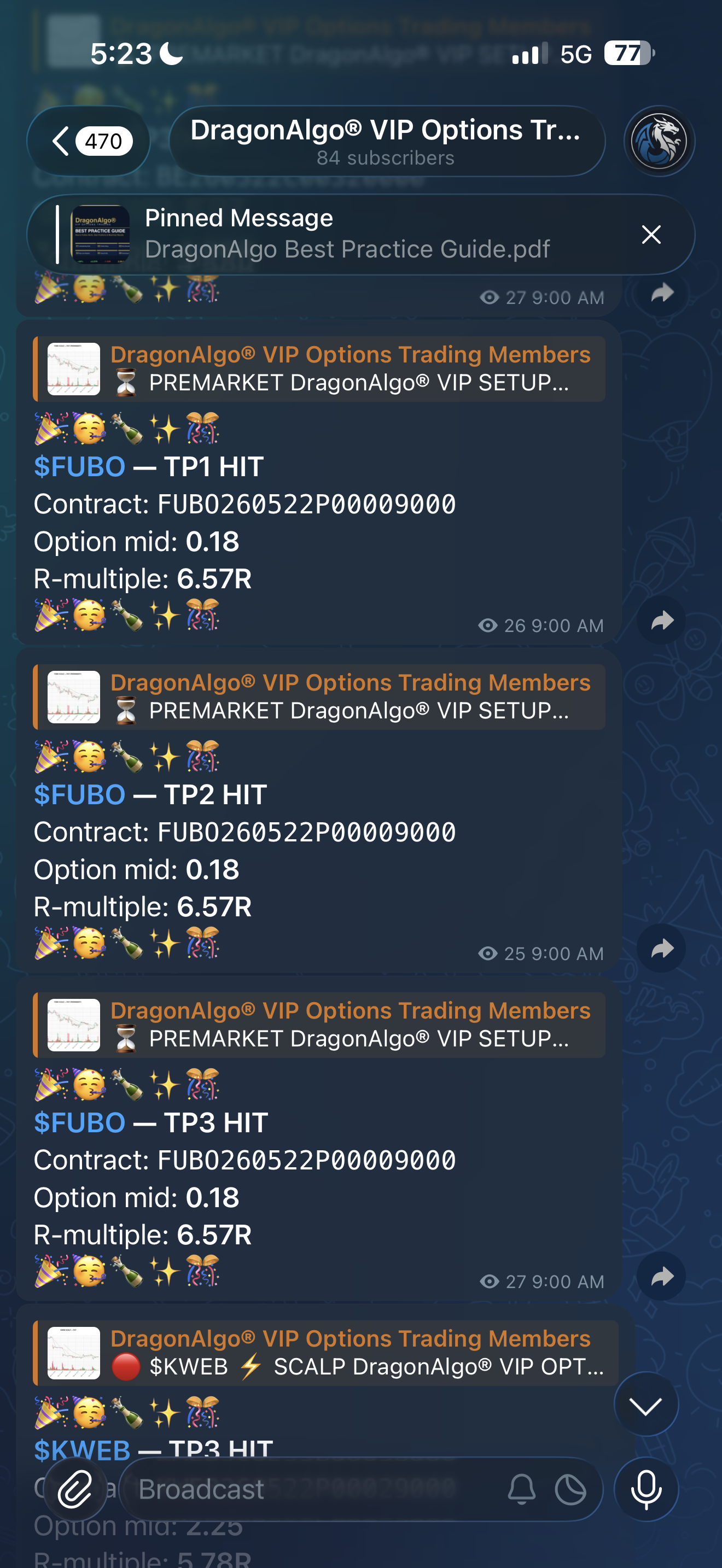 DragonAlgo BMNR options alert with technical analysis